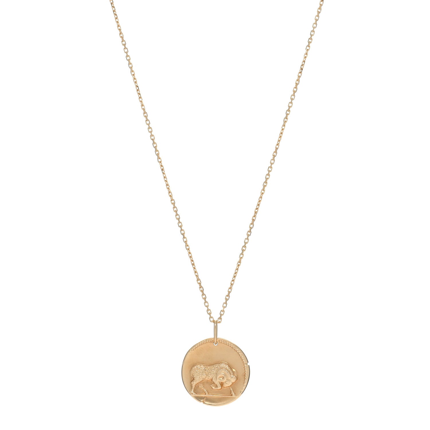 Van Cleef & Arpels 18K Yellow Gold Zodiac Aries Pendant Necklace 1 of 5