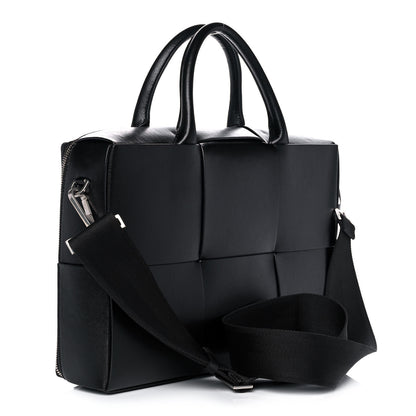 Bottega Veneta Calfskin Maxi Intrecciato Arco Briefcase Black 2 of 11