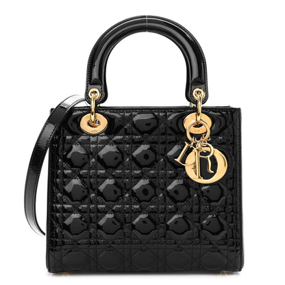 Christian Dior Patent Cannage Medium Lady Dior Black 1 of 10
