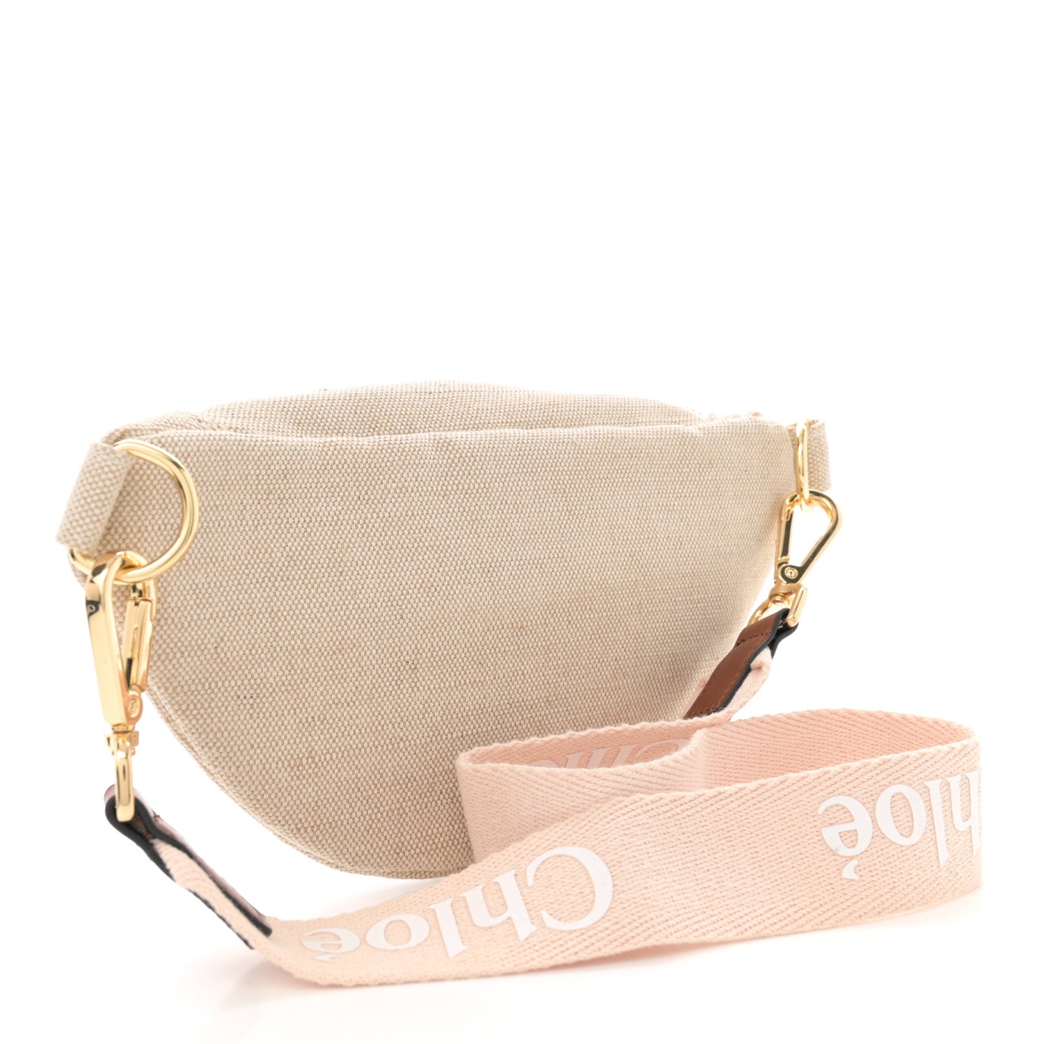 Chloe Cotton Calfskin Girls Woody Belt Bag Natural 3 of 10