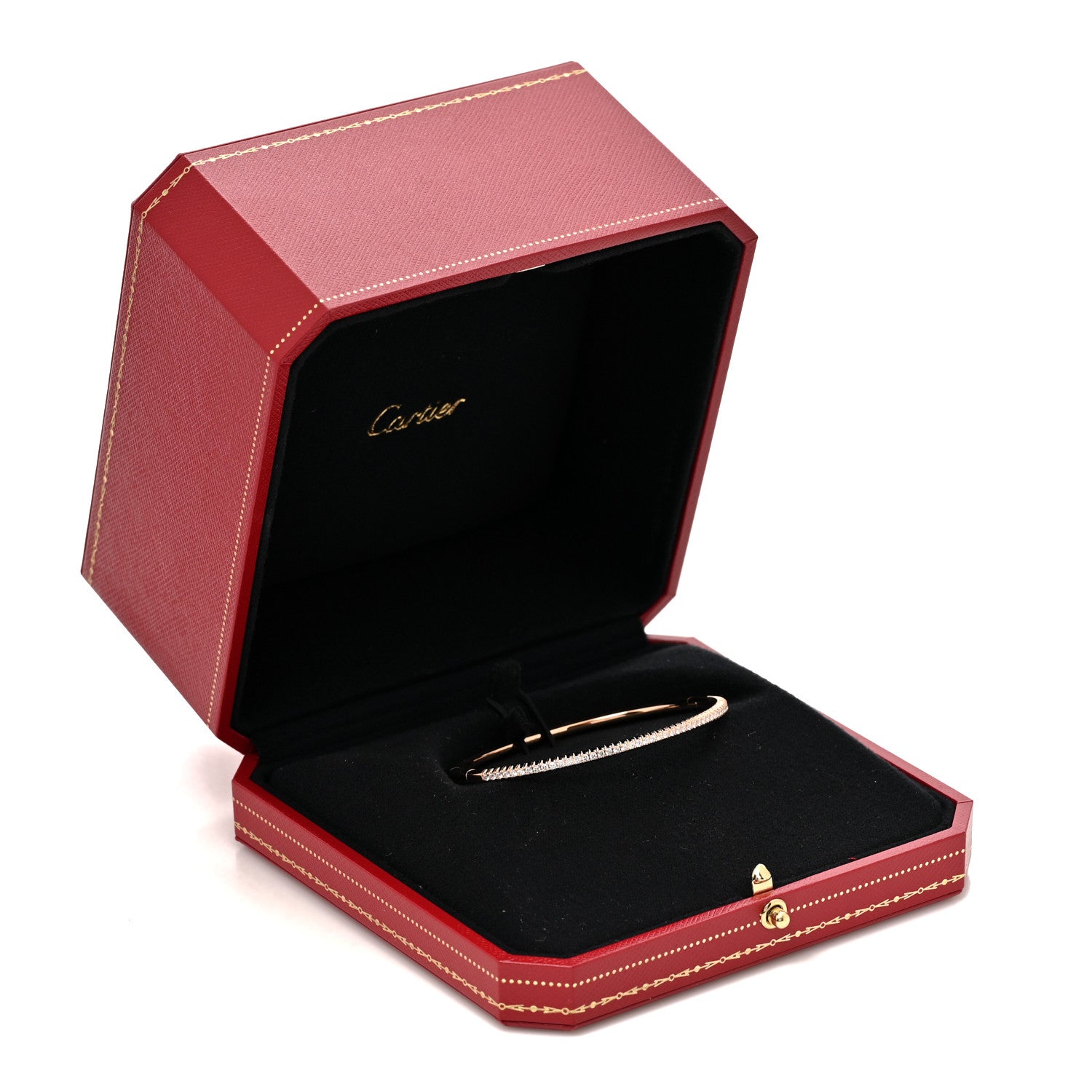 Cartier 18K Pink Gold Diamond Etincelle de Cartier Bangle Bracelet 17 4 of 4