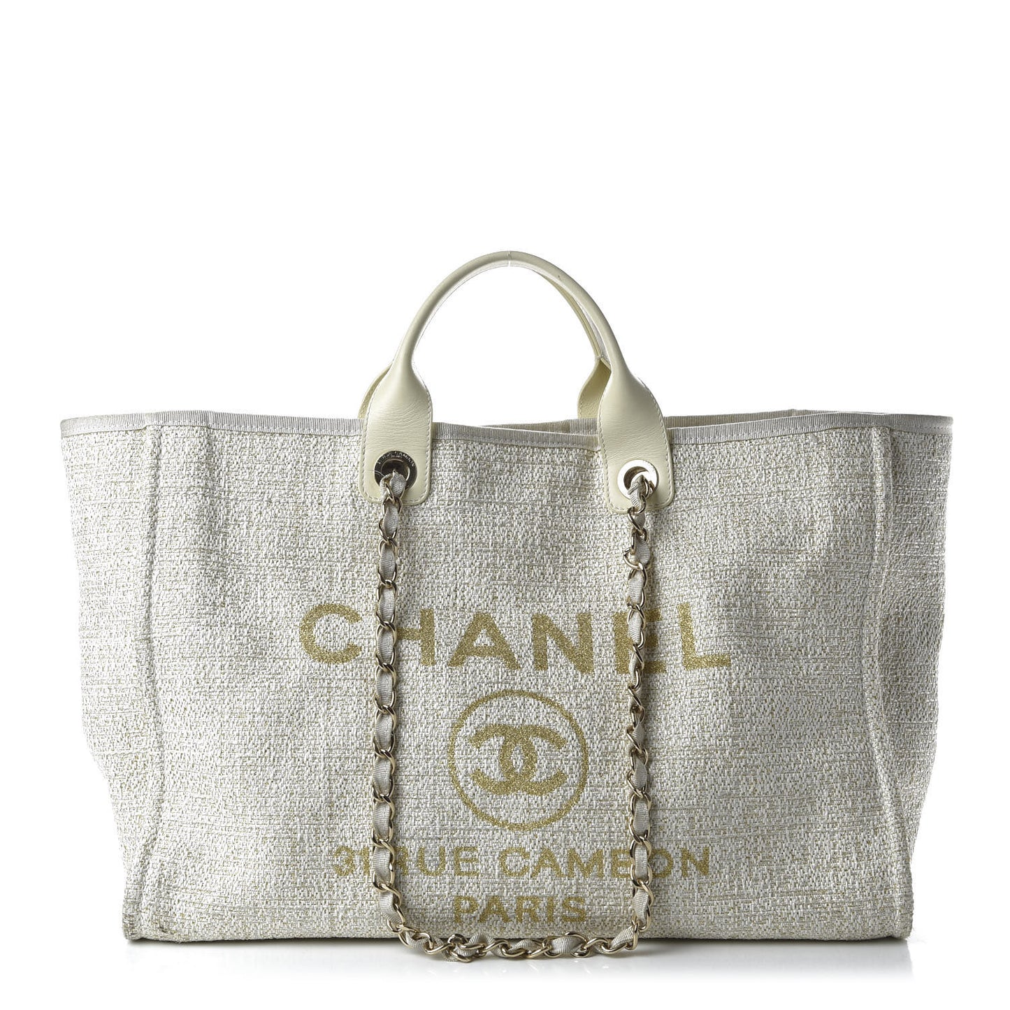 Canvas Large Deauville Tote Ivory