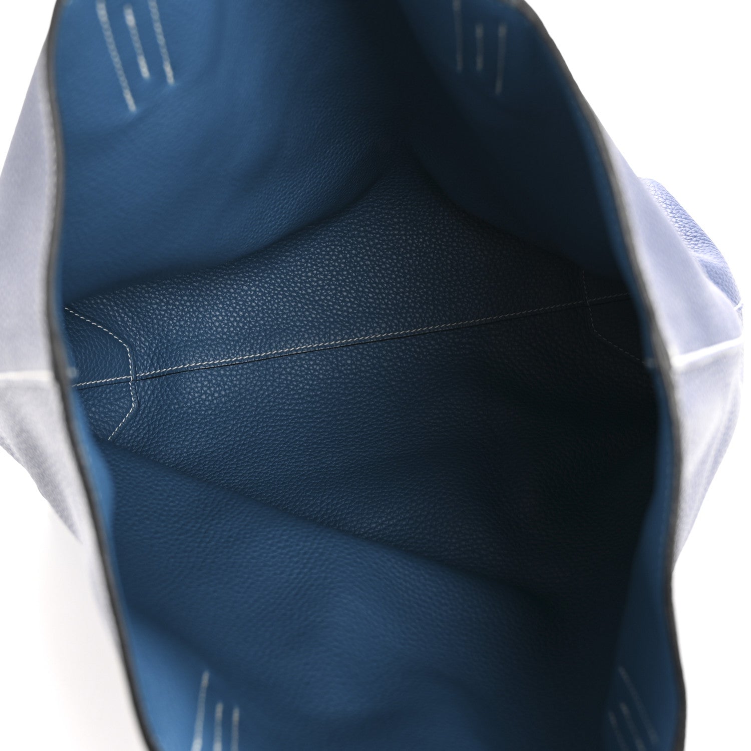 Hermes Taurillon Clemence Double Sens 45 Reversible Tote Bleu Izmir Bleu Saphir 9 of 21