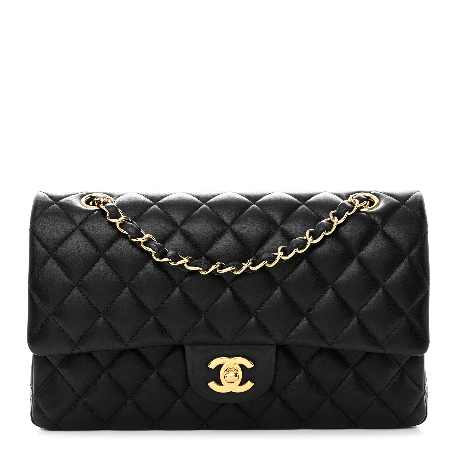 Chanel Lambskin Quilted Medium Double Flap Black 1 of 11