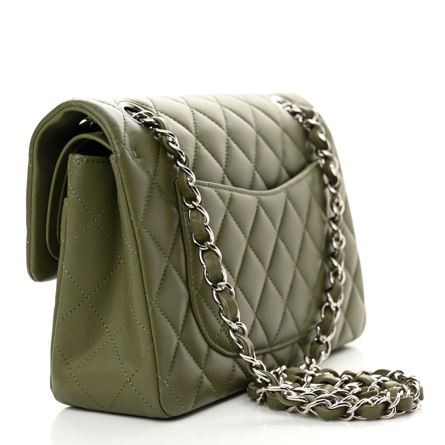 Chanel Lambskin Quilted Small Double Flap Green 3 of 10