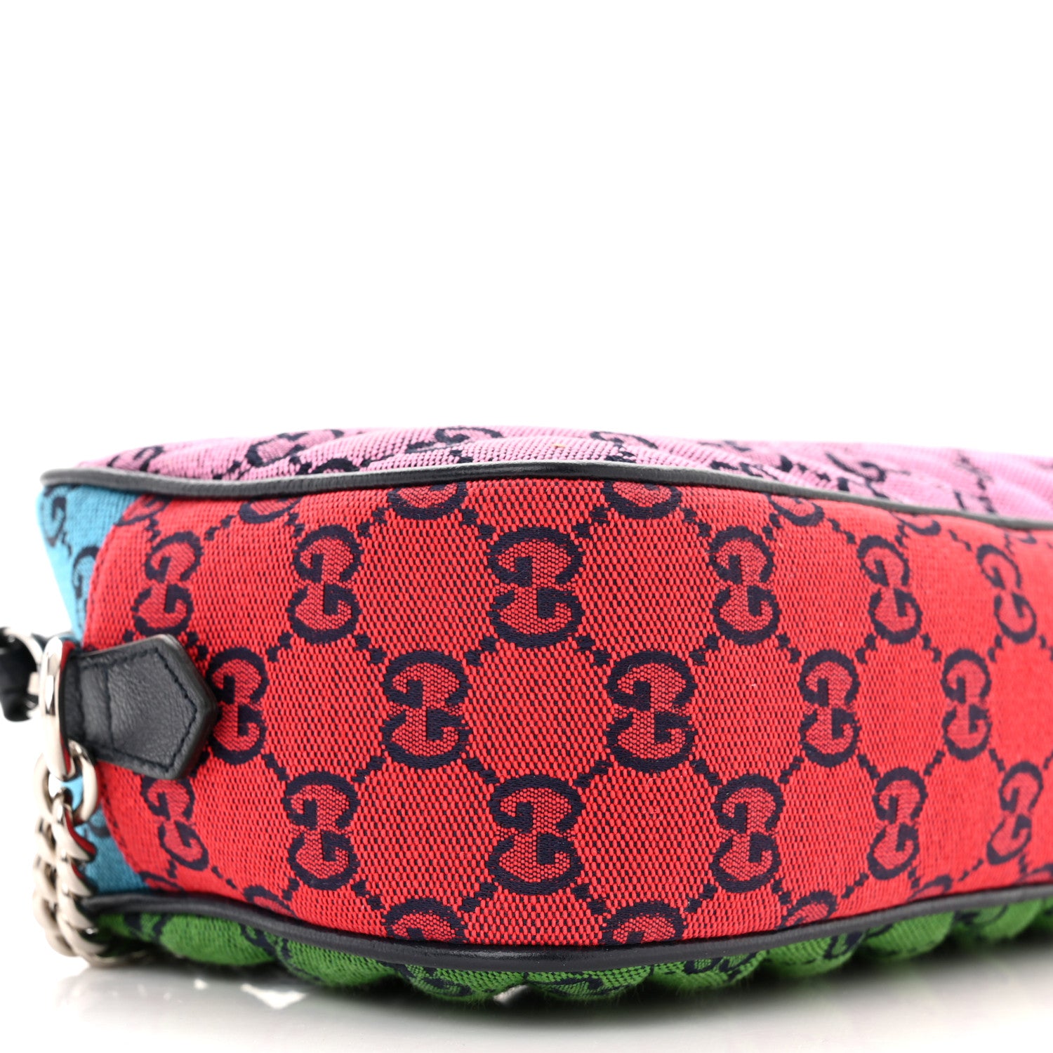 Gucci Monogram Multicolor Matelasse Diagonal Small GG Marmont Chain Shoulder Bag Pink Blue Green Red Light Blue 9 of 10