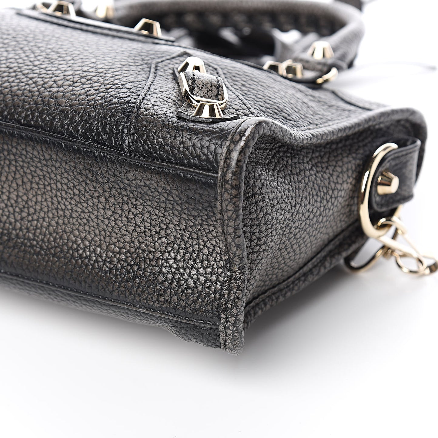Grained Calfskin Classic Gold Hardware Mini City Ombre Grey Gradient