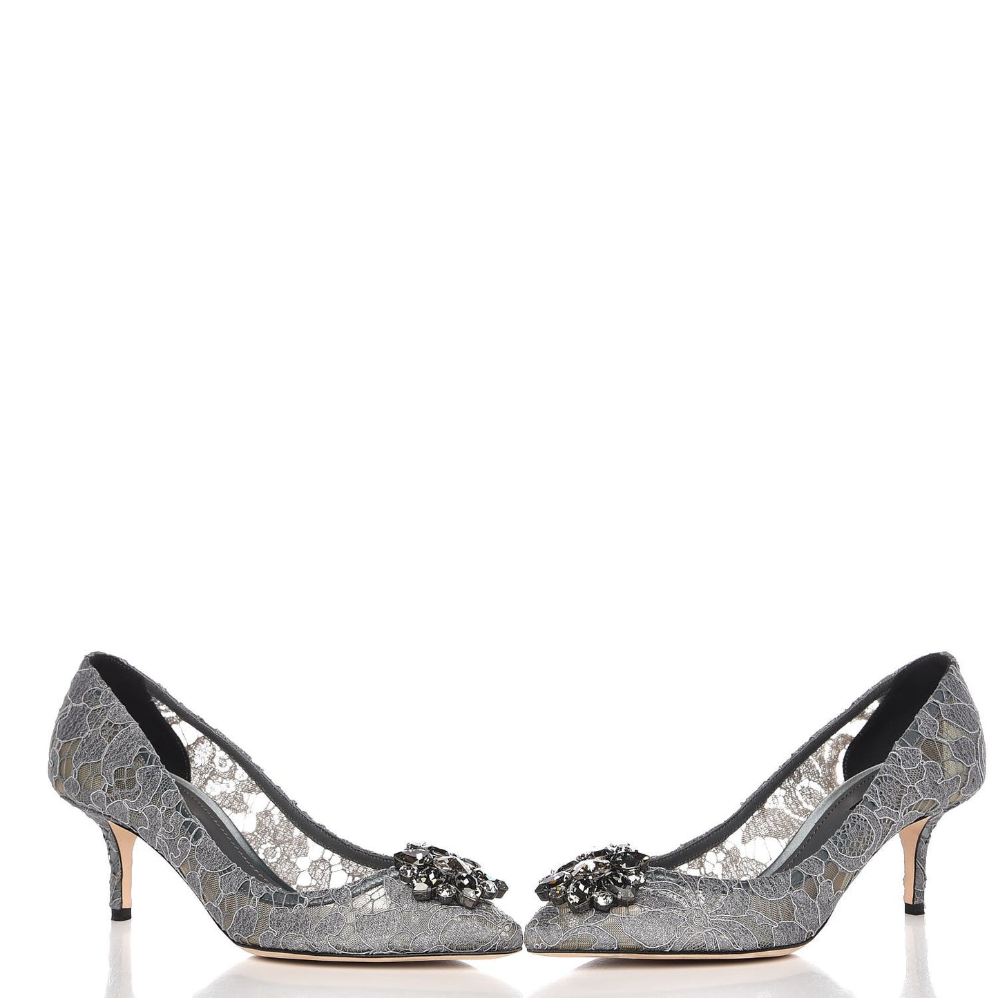 Lace Embellished Rosa Pumps 40 Grey
