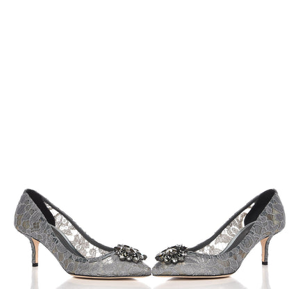Dolce & Gabbana Lace Embellished Rosa Pumps 40 Grey 5 of 9