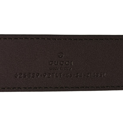 Gucci GG Supreme Monogram Matte Plutone Calfskin Double G 30mm Belt 85 34 Beige Ebony New Acero 4 of 7