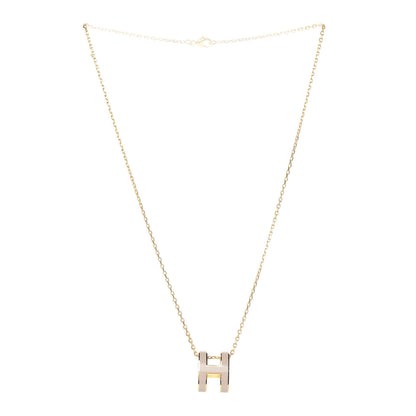 Hermes Lacquered Gold Pop H Pendant Necklace Marron Glace 3 of 8