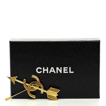Chanel Metal CC Arrow Brooch Pin Gold 6 of 6