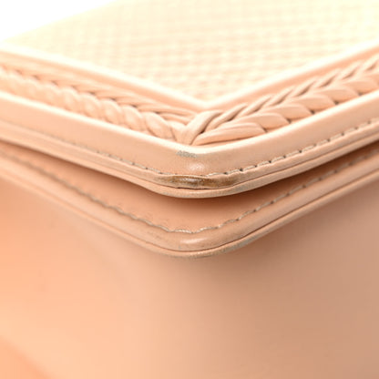 Chanel Calfskin Chevron Quilted Medium Braided Boy Flap Beige 8 of 15