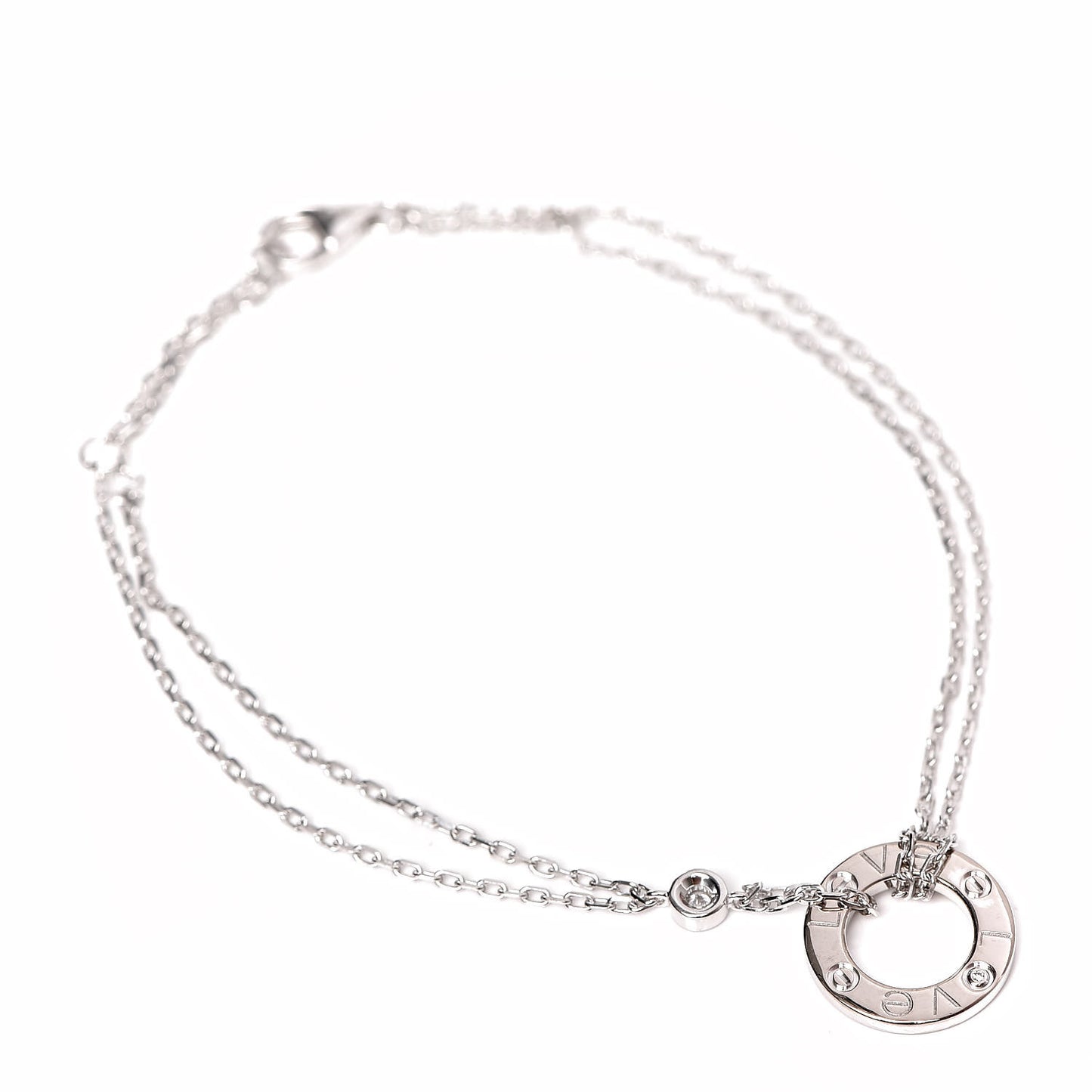 18K White Gold Diamond LOVE Bracelet