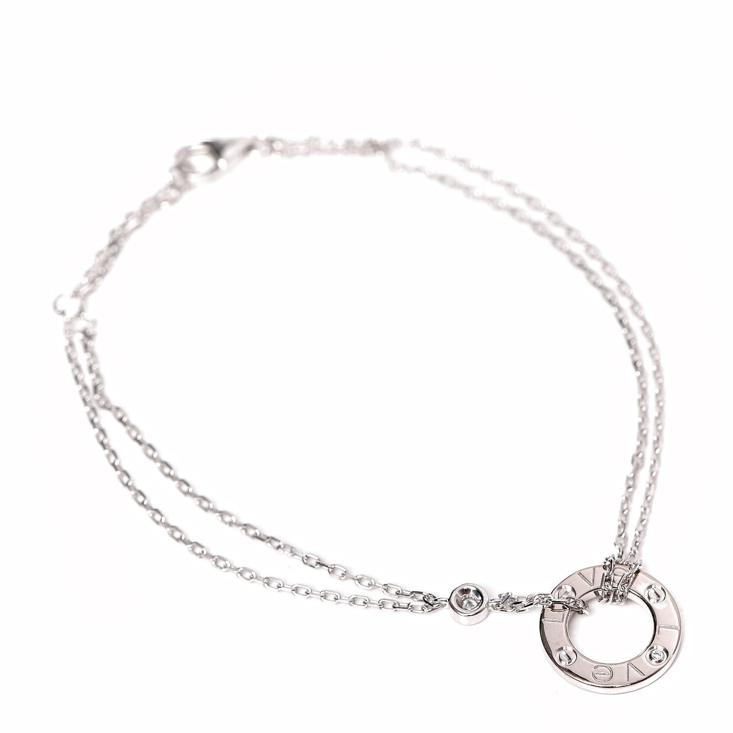 Cartier 18K White Gold Diamond LOVE Bracelet 1 of 5