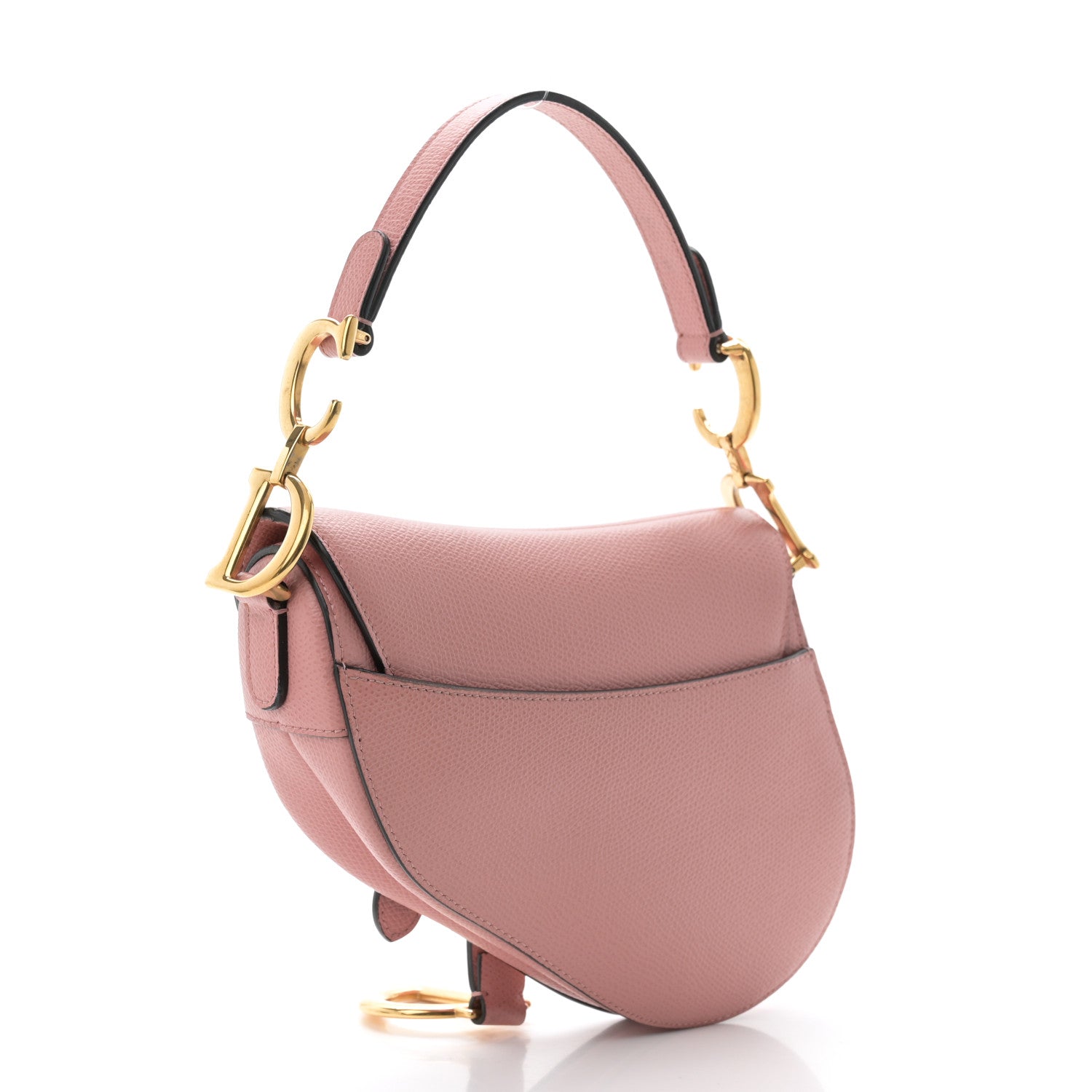 Christian Dior Grained Calfskin Mini Saddle Bag Pink 3 of 10