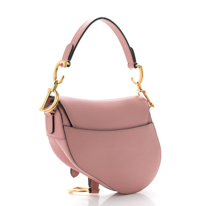 Christian Dior Grained Calfskin Mini Saddle Bag Pink 3 of 10