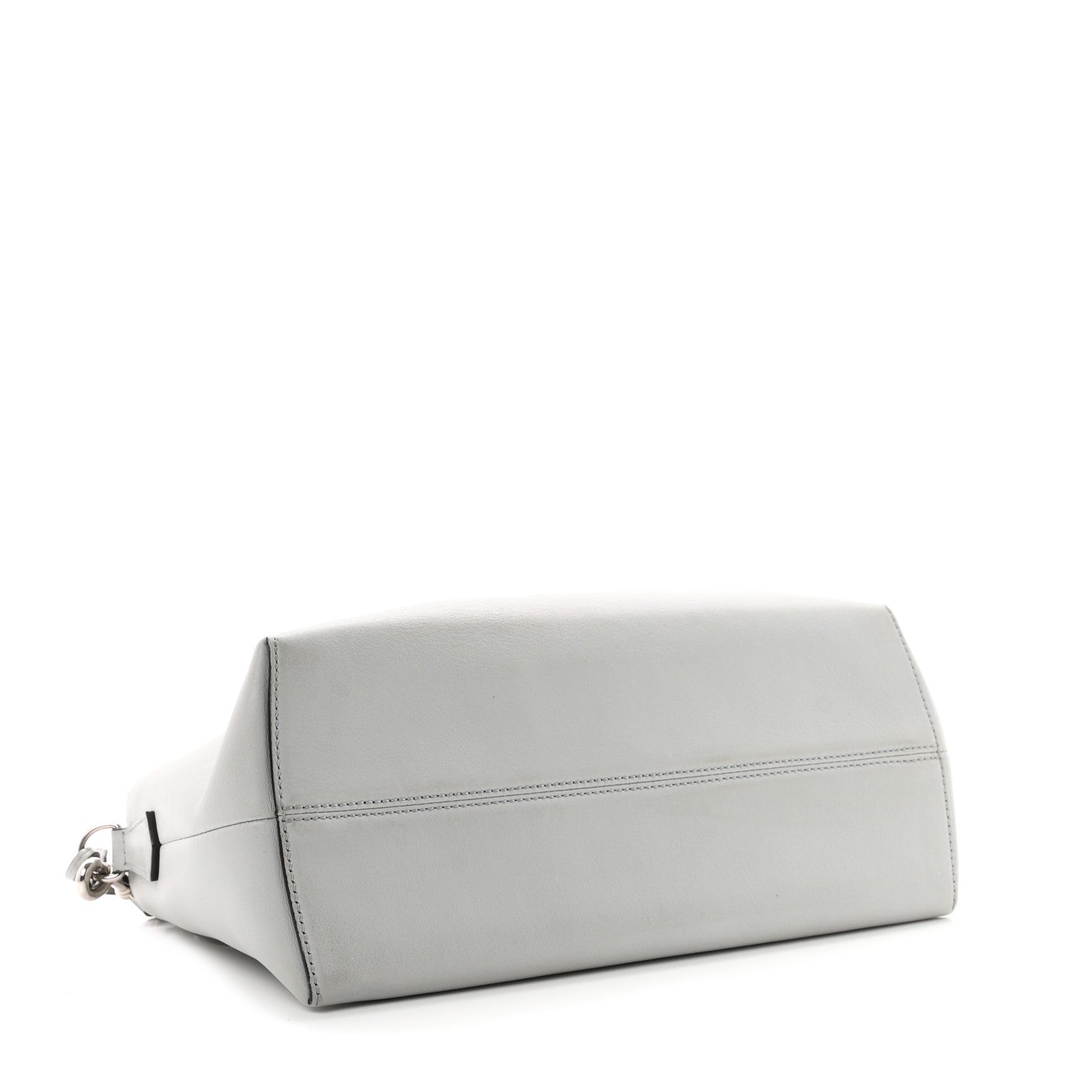 Fendi Vitello Dolce Pearl Scalloped Studded Medium By The Way Boston Bag Grigio Perla 4 of 10