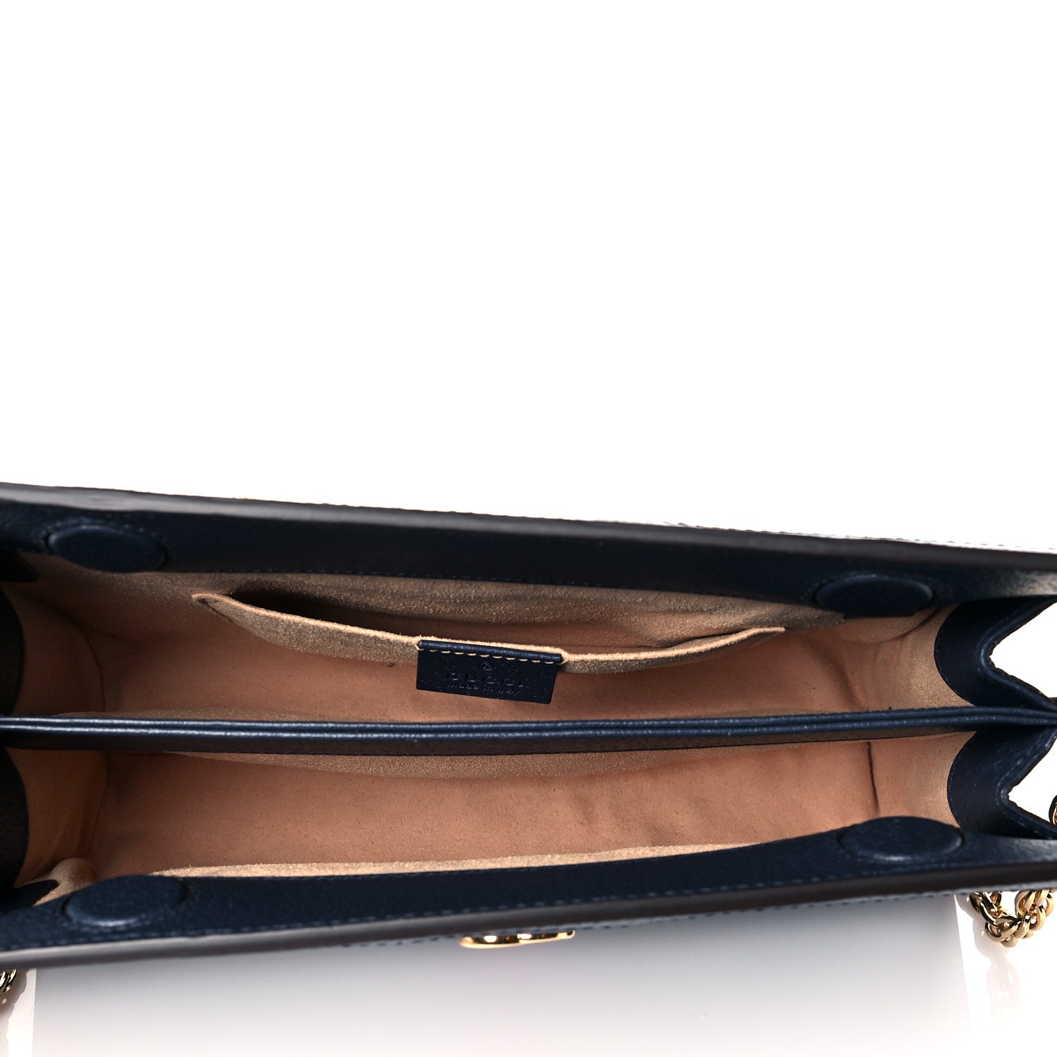 Gucci Textured Calfskin Web Small Ophidia Chain Shoulder Bag Blue Agata 4 of 9