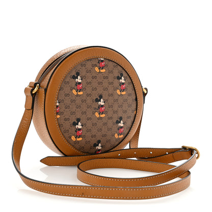 Gucci X DISNEY Mini Vintage GG Supreme Monogram Mickey Mouse Round Shoulder Bag Beige Vintage Sun Oil 3 of 12