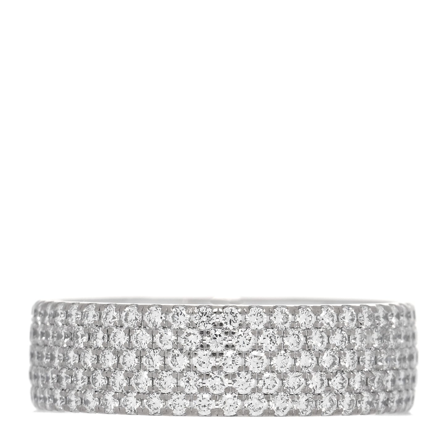 18K White Gold Diamond Metro Five-Row Ring 47 4