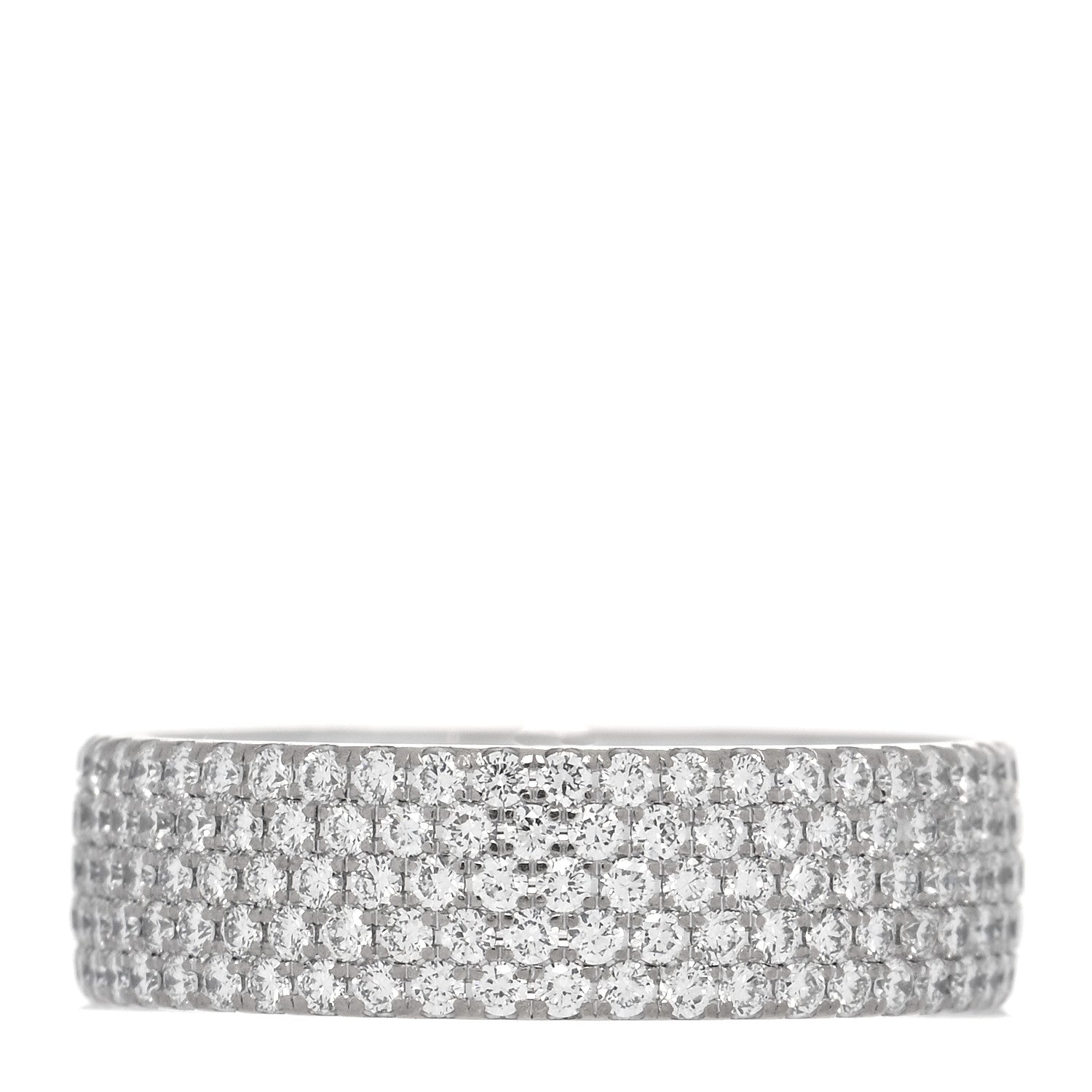 Tiffany 18K White Gold Diamond Metro Five-Row Ring 47 4 3 of 4