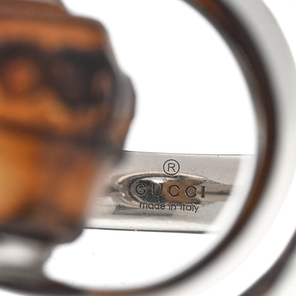 Gucci Sterling Silver Bamboo Horsebit Ring 54 7 4 of 4