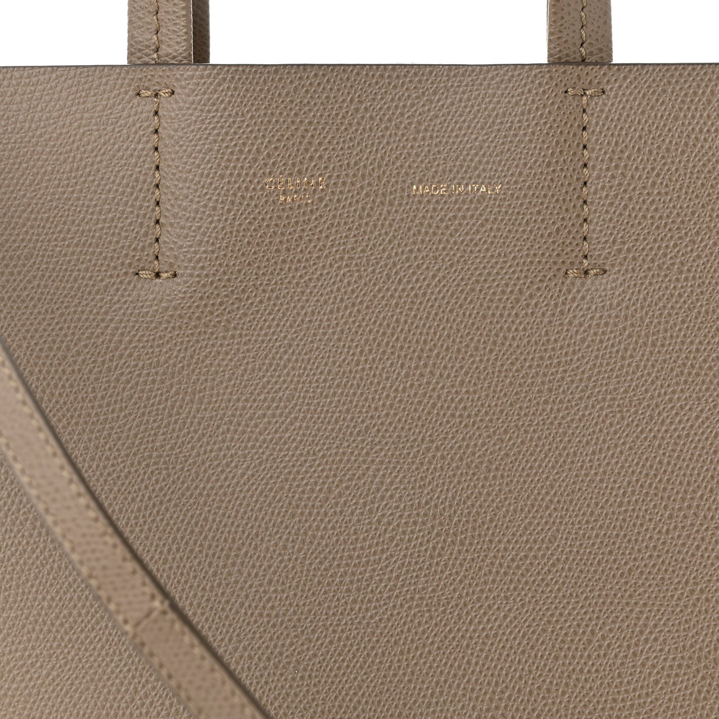 Grained Calfskin Small Vertical Cabas Beige