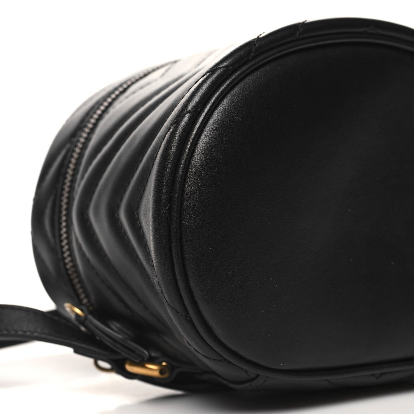 Calfskin Matelasse Mini GG Marmont Round Backpack Black