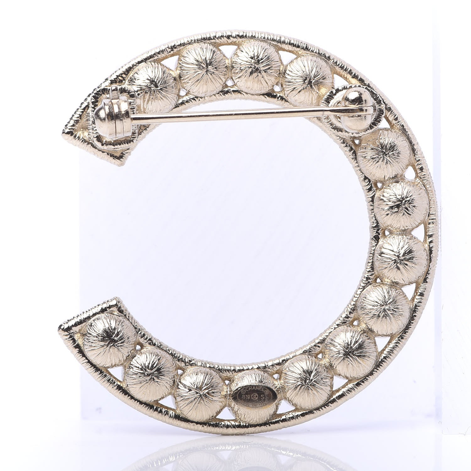 Chanel Crystal Cha-Nel Logo Brooch Set Gold 3 of 10