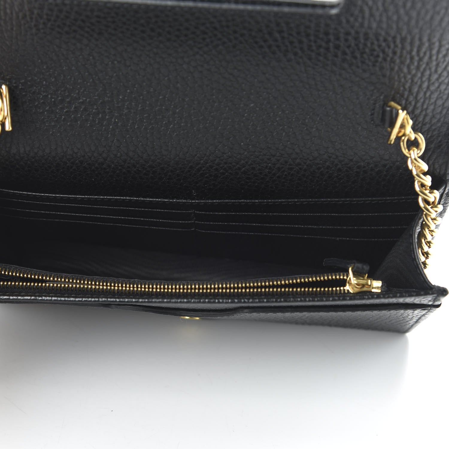 Gucci Calfskin Mini GG Marmont Chain Wallet Black 5 of 10