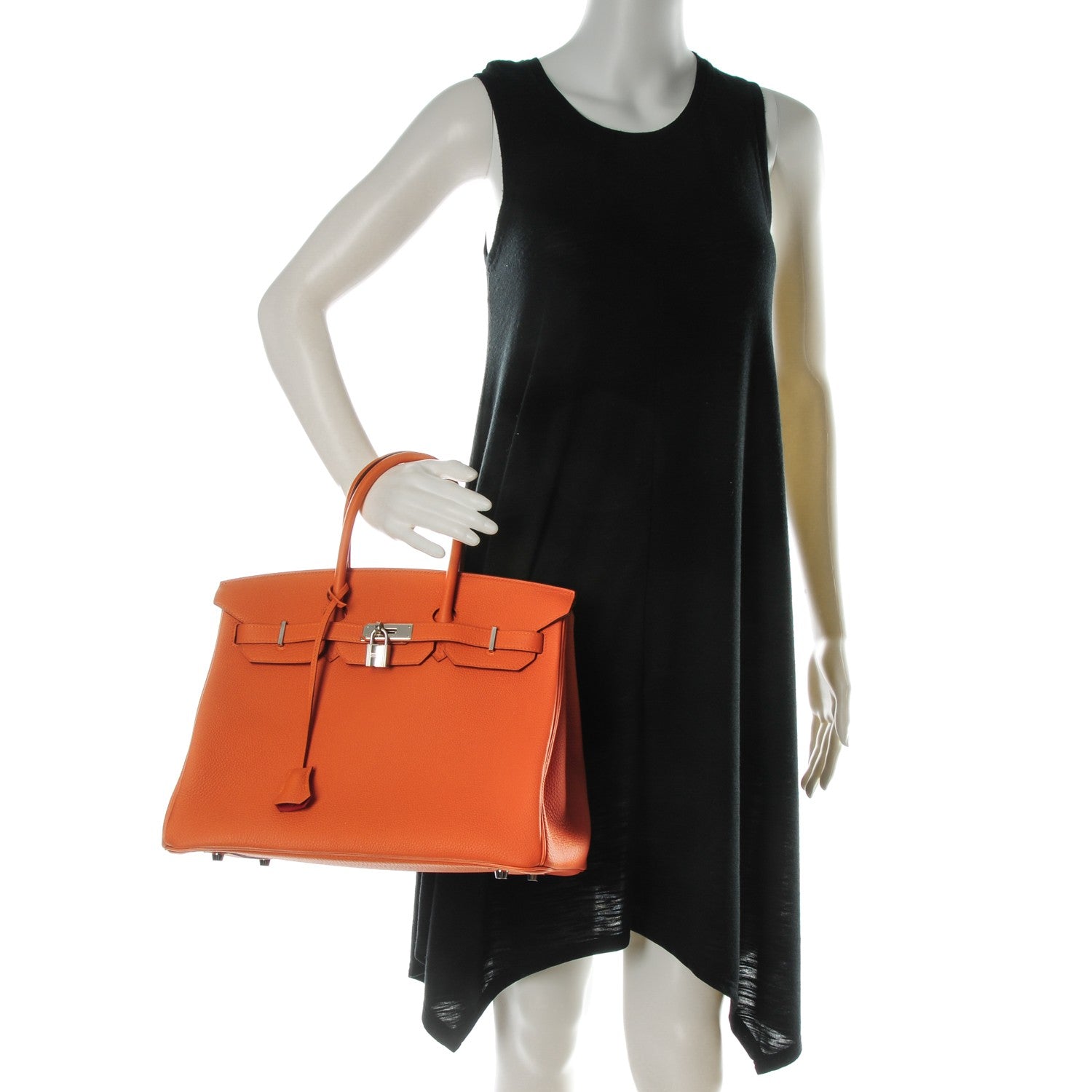 Hermes Togo Horseshoe Birkin 35 Orange Rouge Casaque 2 of 27