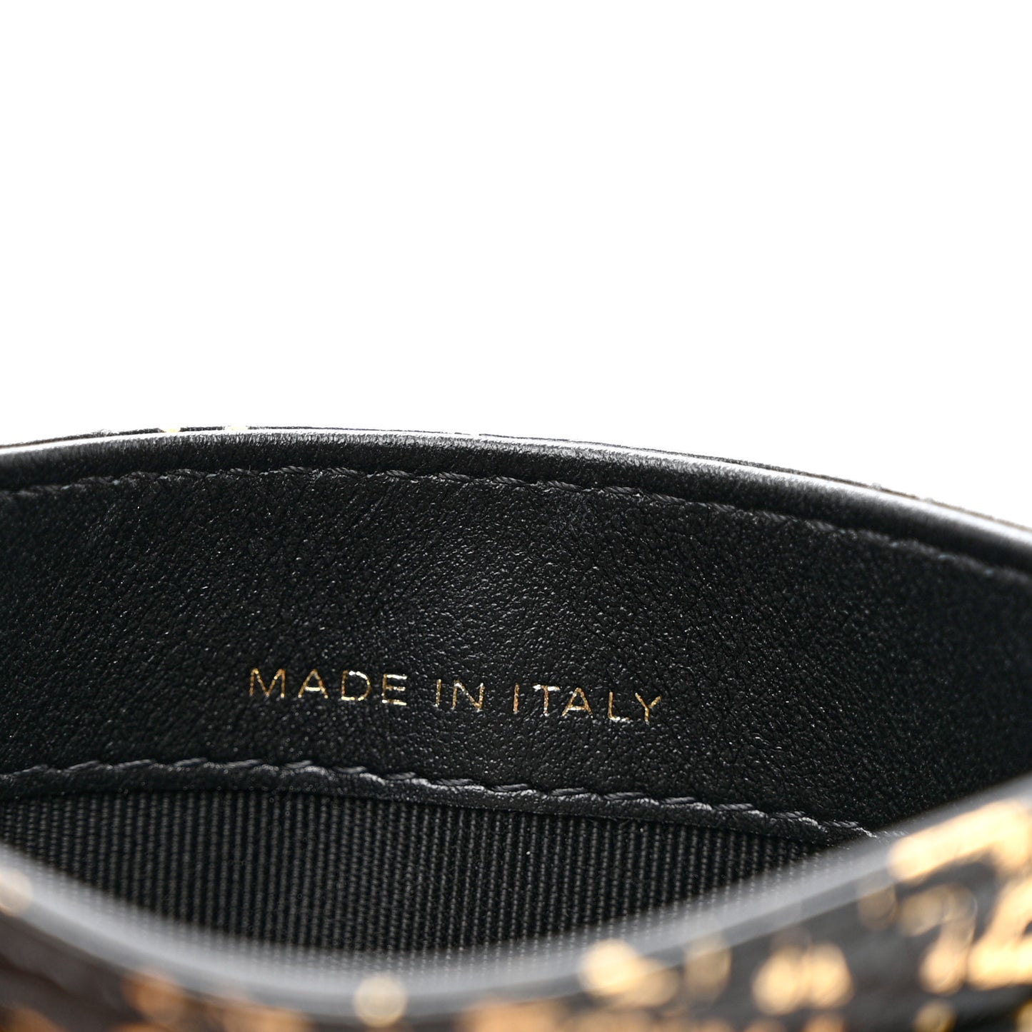 Calfskin Crocodile Embossed Graffiti 2.55 Cocodile Reissue Card Holder Black Gold