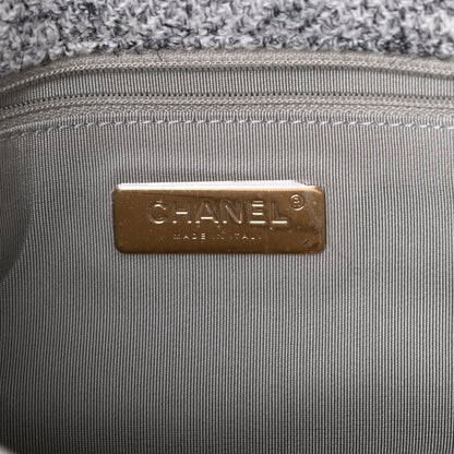 Chanel Tweed Quilted Medium Chanel 19 Flap Grey Ecru 6 of 10