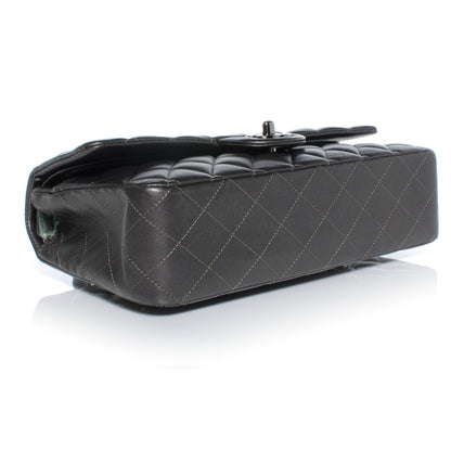 Chanel Lambskin Medium Double Flap Dark Metallic Grey 5 of 10