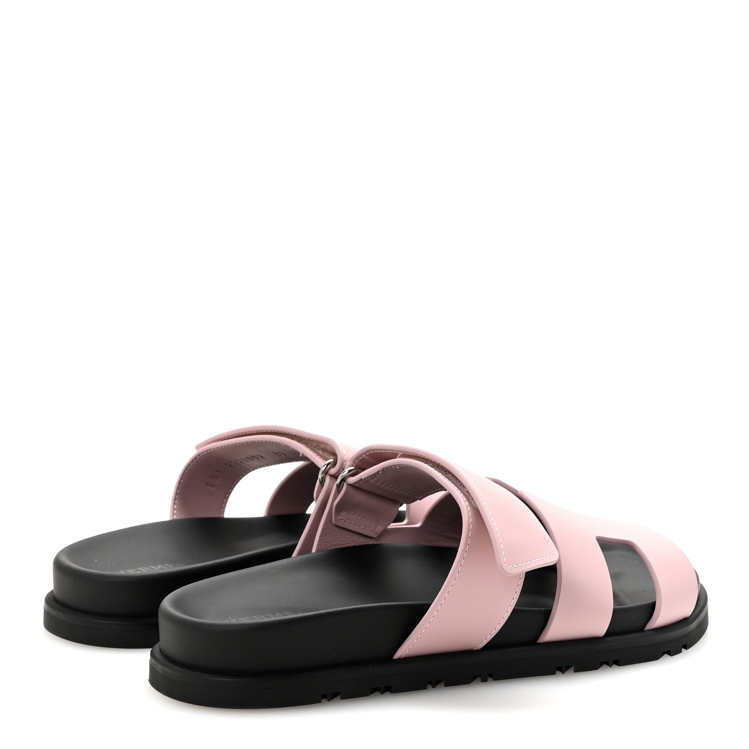Hermes Calfskin Womens Chypre Sandals 37 Rose Cancan 5 of 10