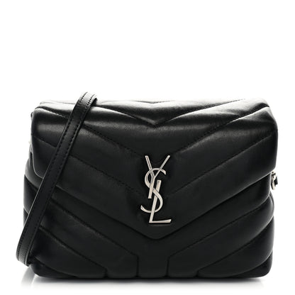 Saint Laurent Calfskin Y Quilted Monogram Toy Loulou Crossbody Bag Black 1 of 13