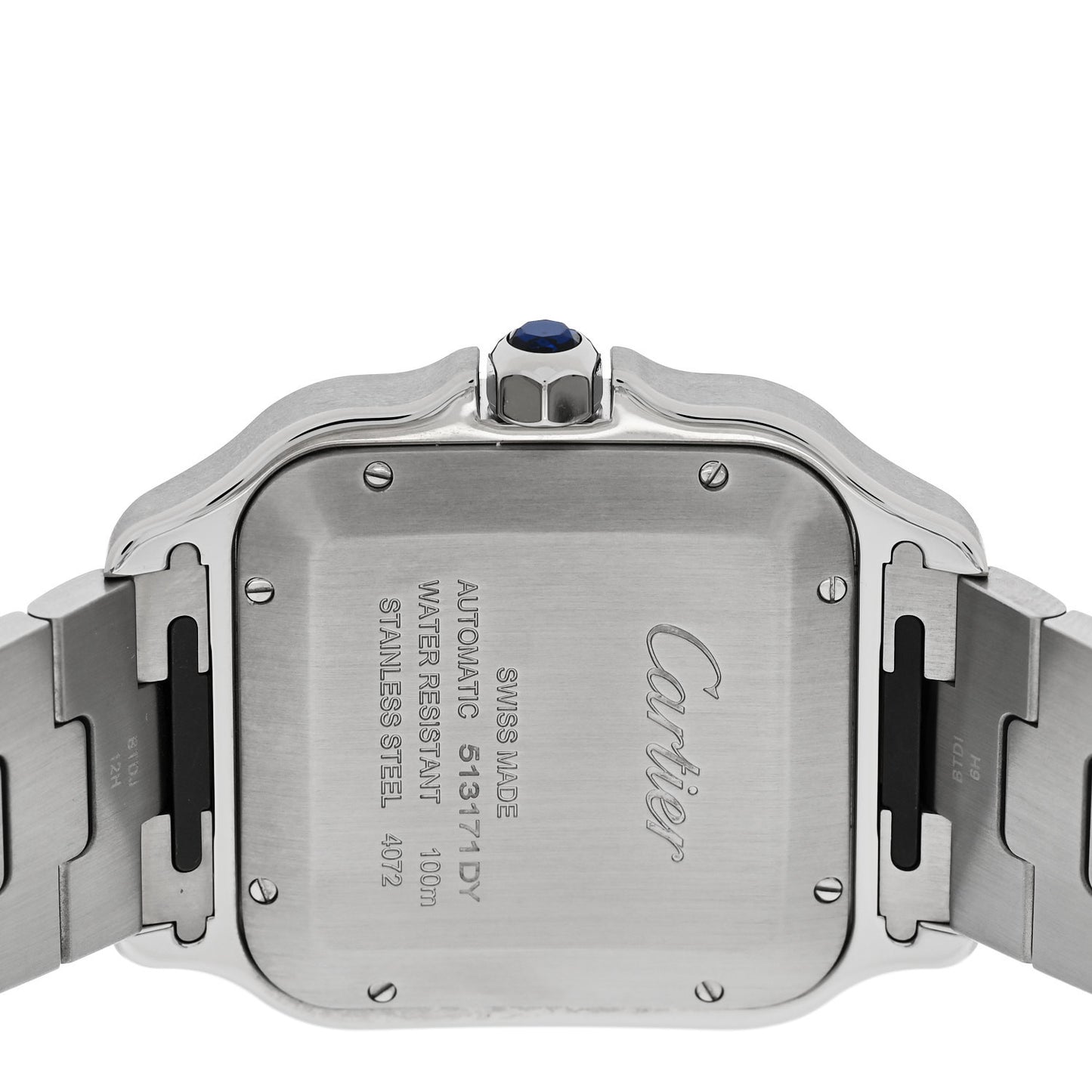 Stainless Steel 39.8mm Santos De Cartier Automatic Watch Brown