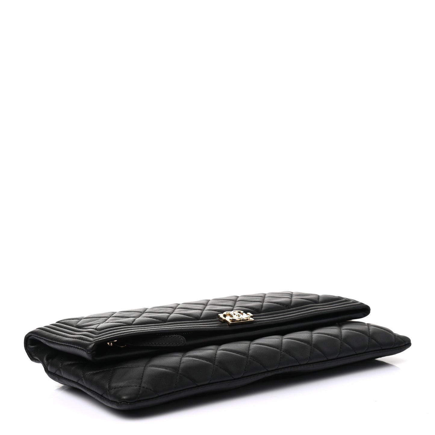 Lambskin Quilted Beauty CC Boy Clutch Black