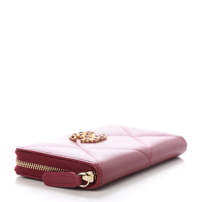 Chanel Goatskin Quilted Medium 19 Zipped Wallet Dark Pink 4 of 9