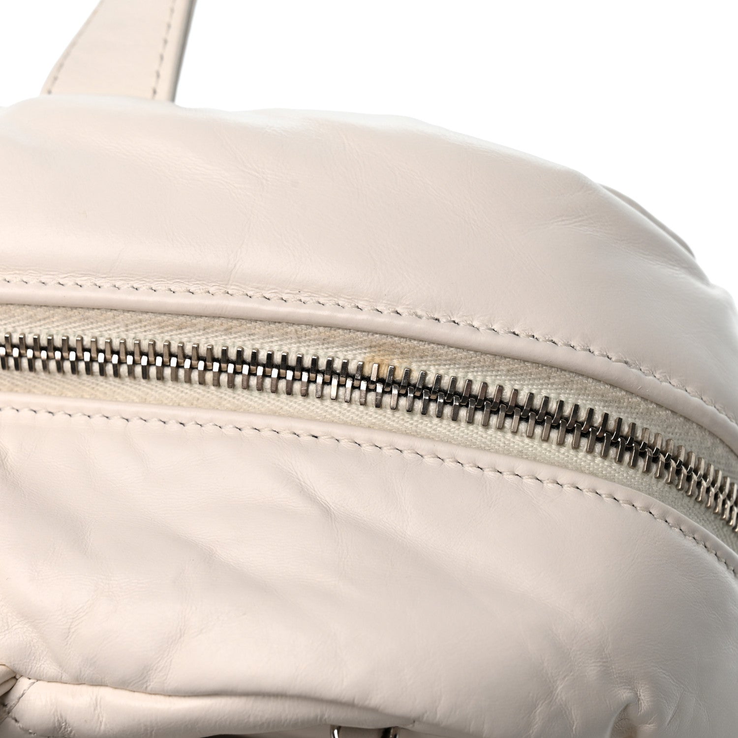 Chanel Aged Calfskin Quilted Small Express Bowling Bag White 12 of 12