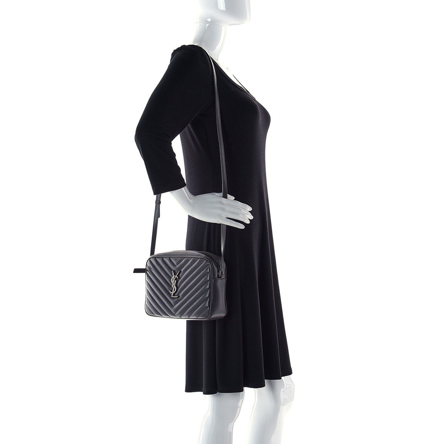 Calfskin Matelasse Monogram Lou Camera Bag Asphalt