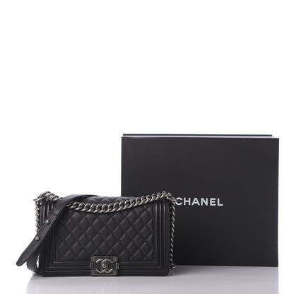 Chanel Calfskin Quilted Medium Boy Flap Black 9 of 9