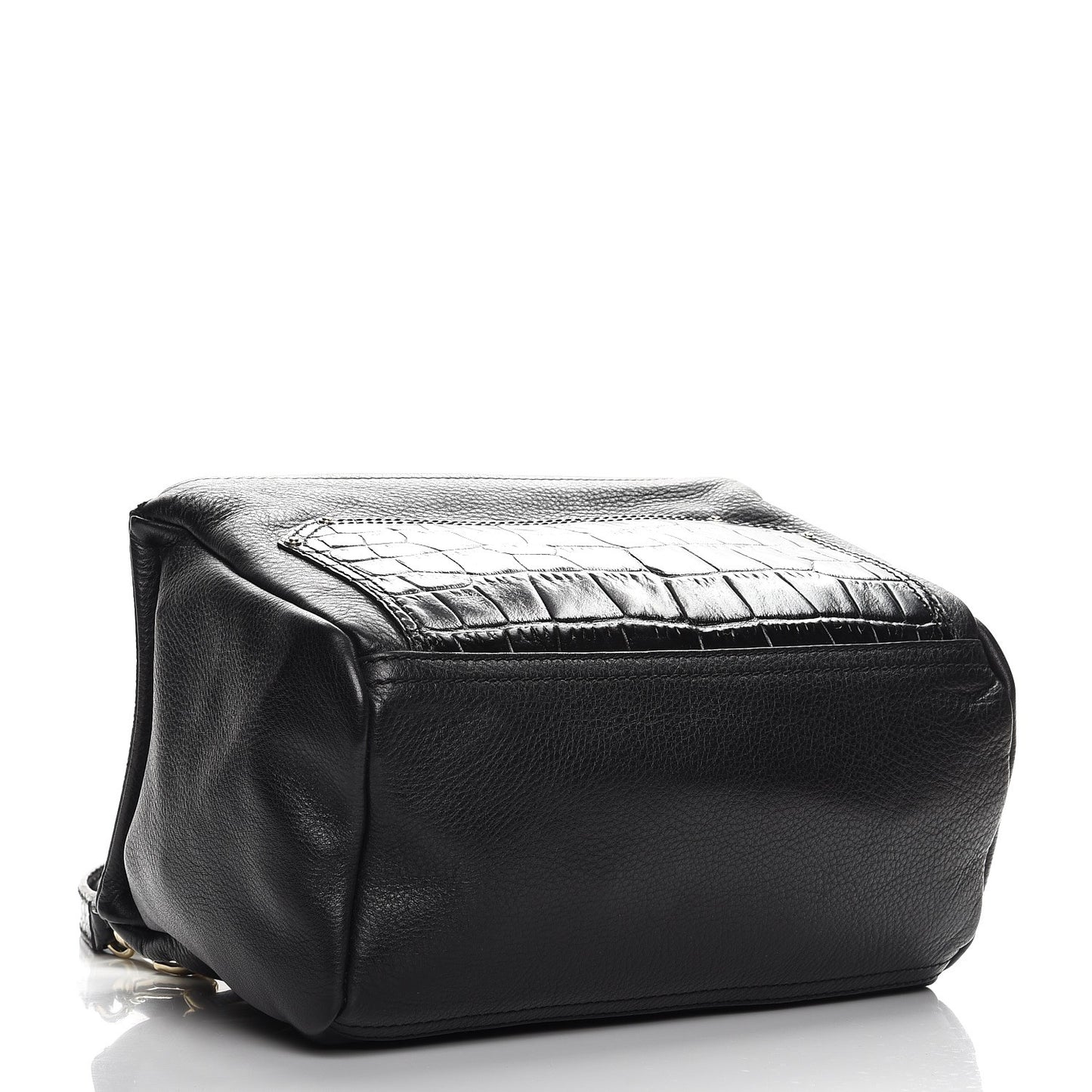 Calfskin Crocodile Embossed Small Pandora Black