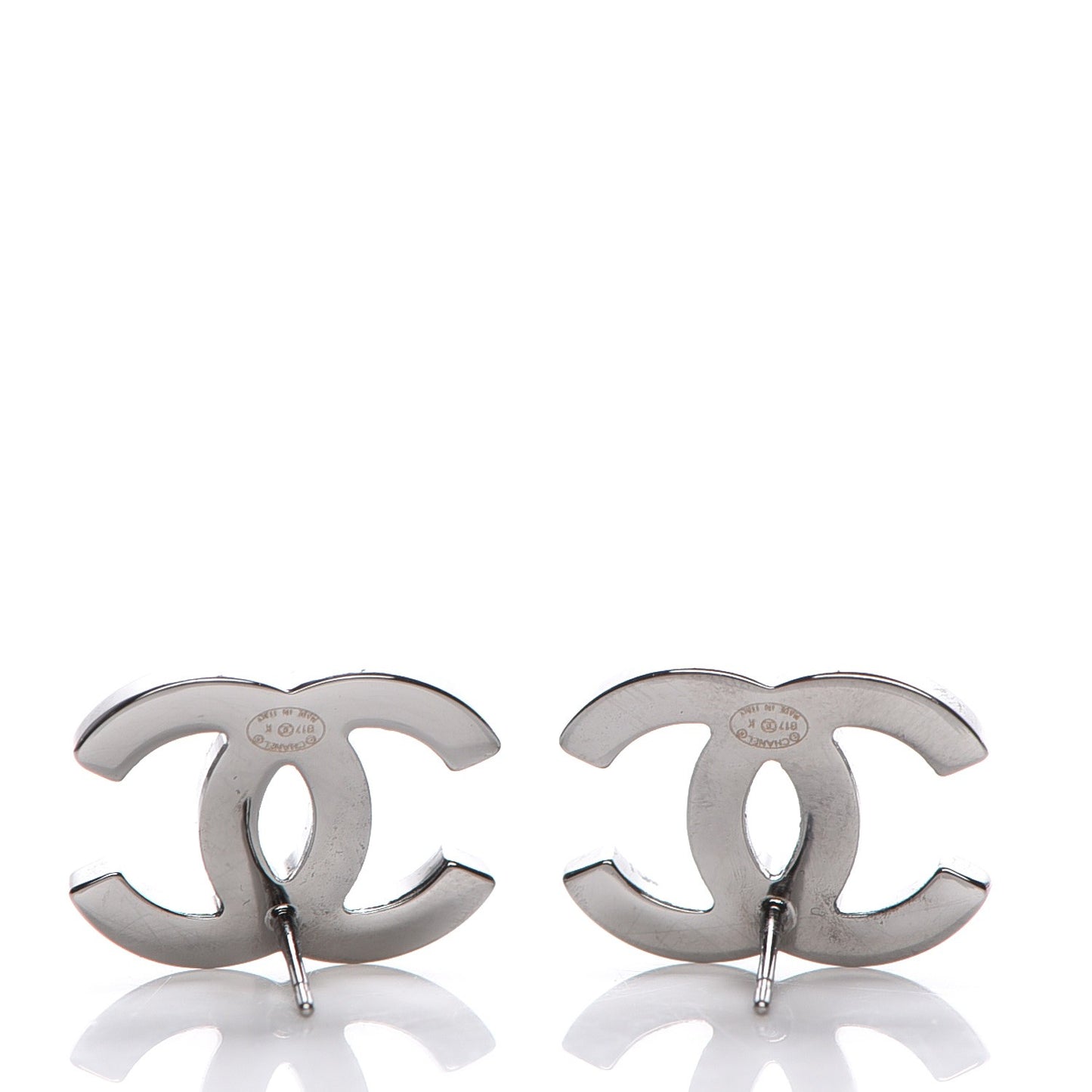 Crystal CC Earrings Ruthenium