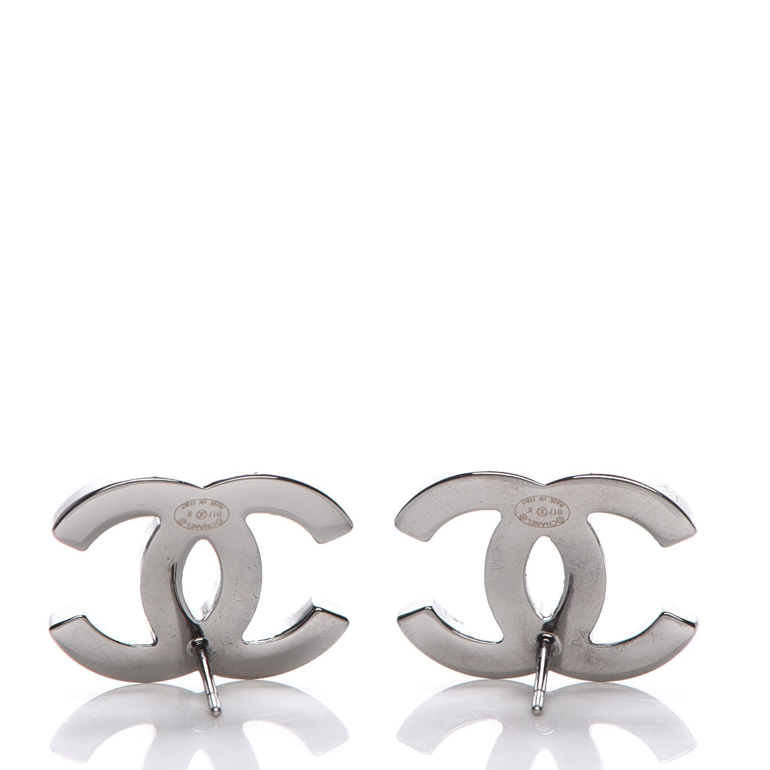 Chanel Crystal CC Earrings Ruthenium 3 of 4