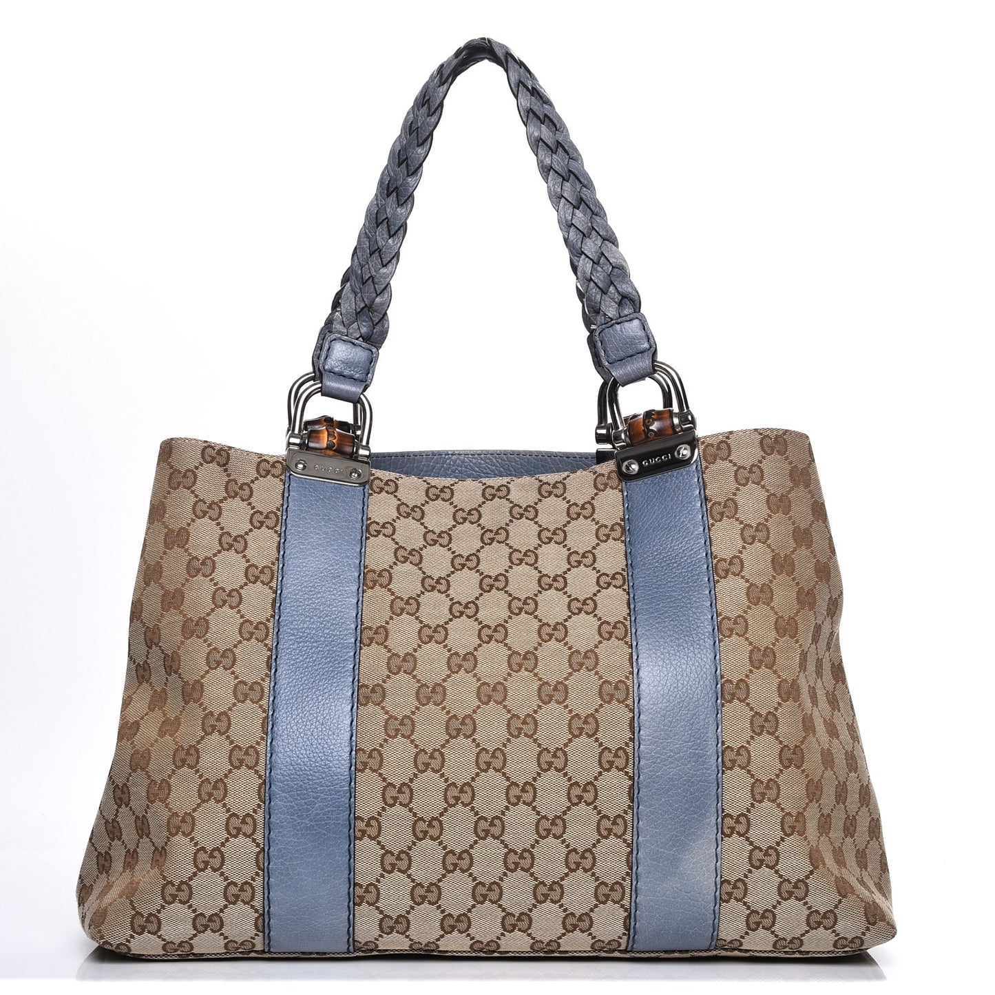 Monogram Medium Bamboo Bar Tote Blue
