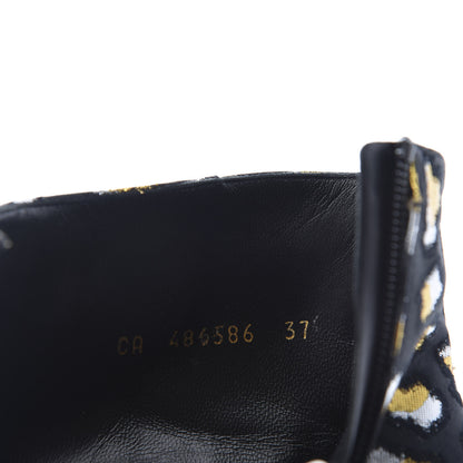 Saint Laurent Jacquard Leopard Loulou Ankle Boots 37 Oro 8 of 8