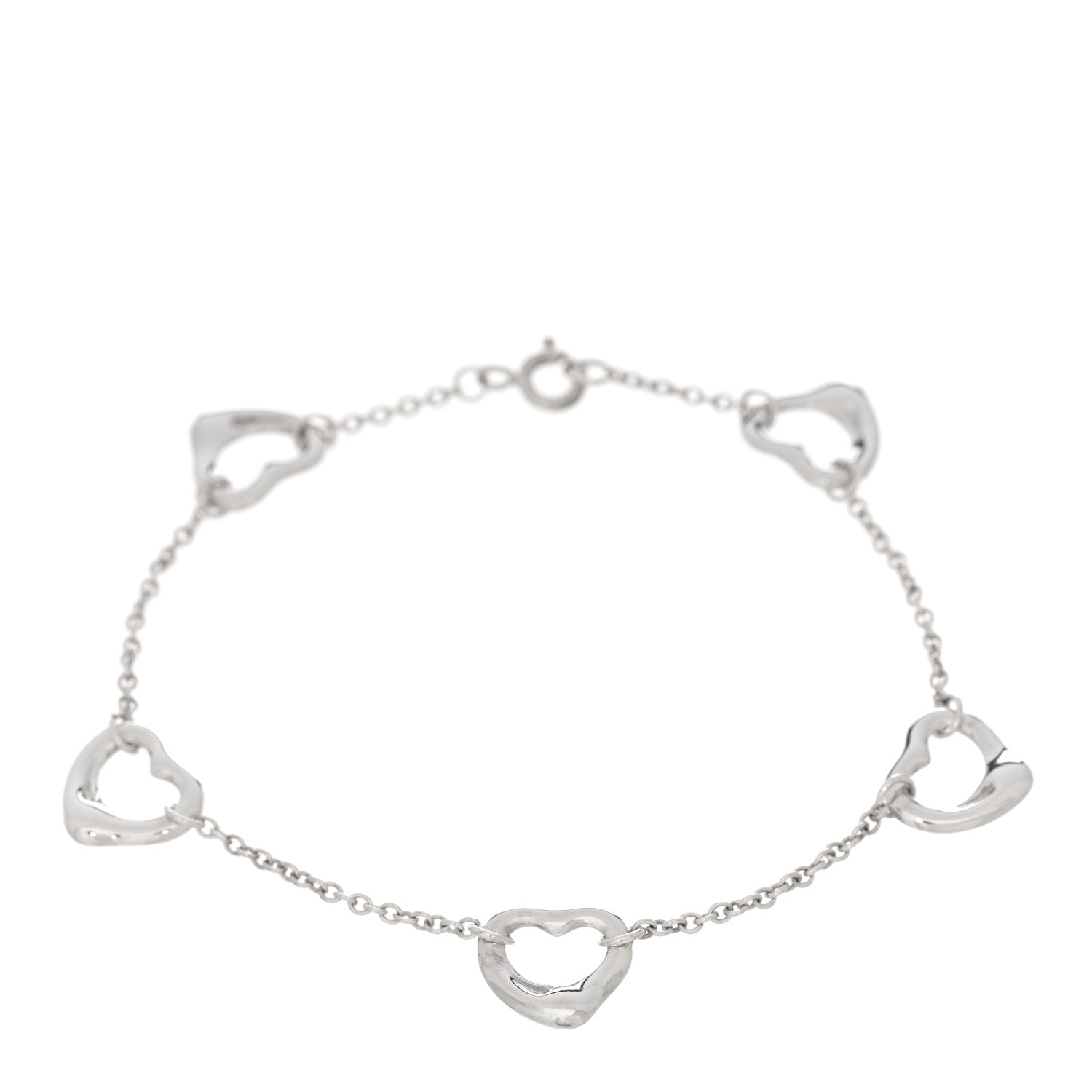 Tiffany Sterling Silver Elsa Peretti Open Heart Bracelet 1 of 3