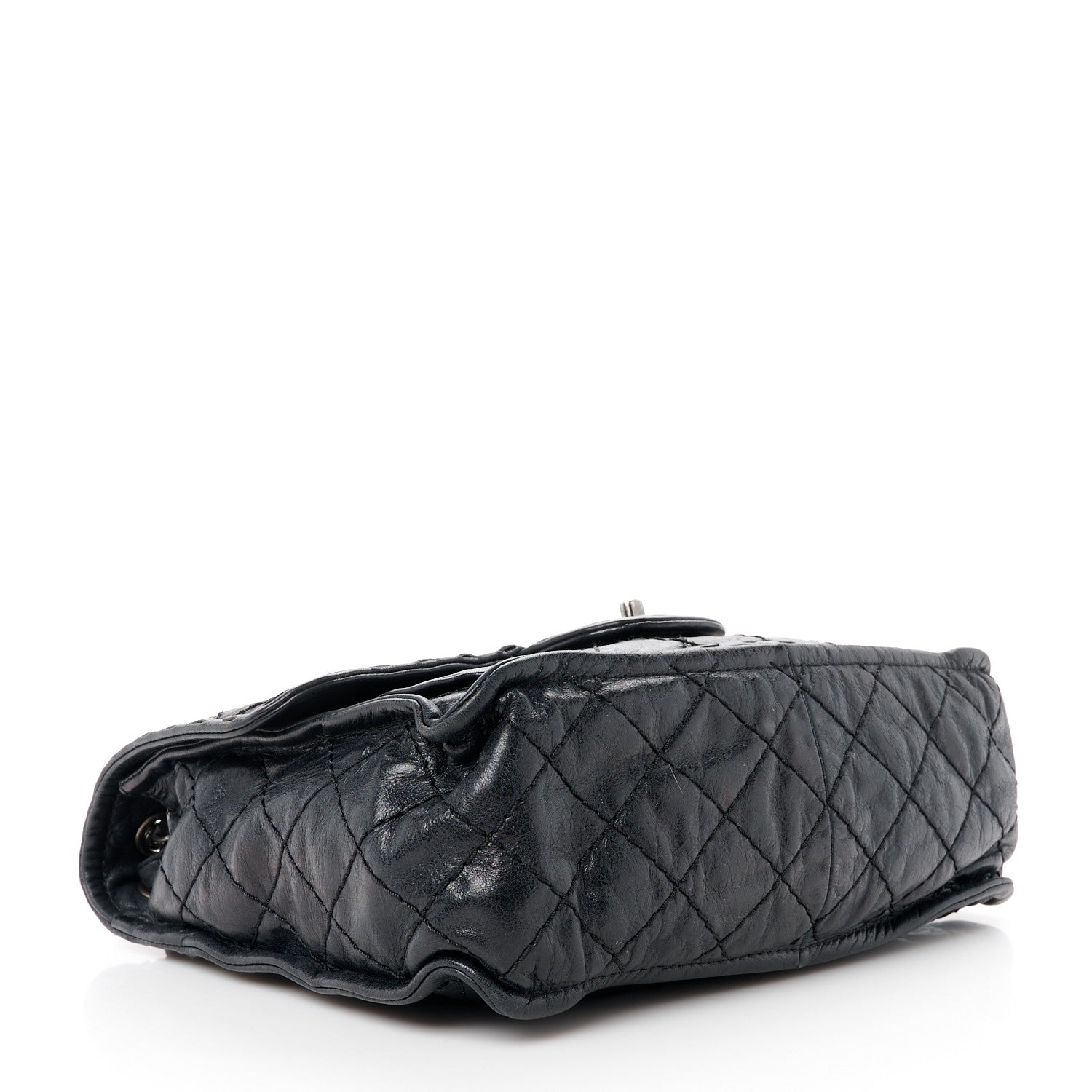 Chanel Calfskin Quilted Whipstitch Paris Edinburgh Flap Bag Black 4 of 12